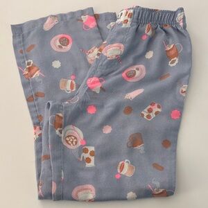 GAP Kids Pajama Bottoms in Blue with Coffee Print